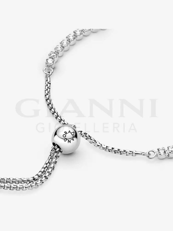 Bracciale Pandora - Tennis con chiusura regolabile in Argento Bracciali