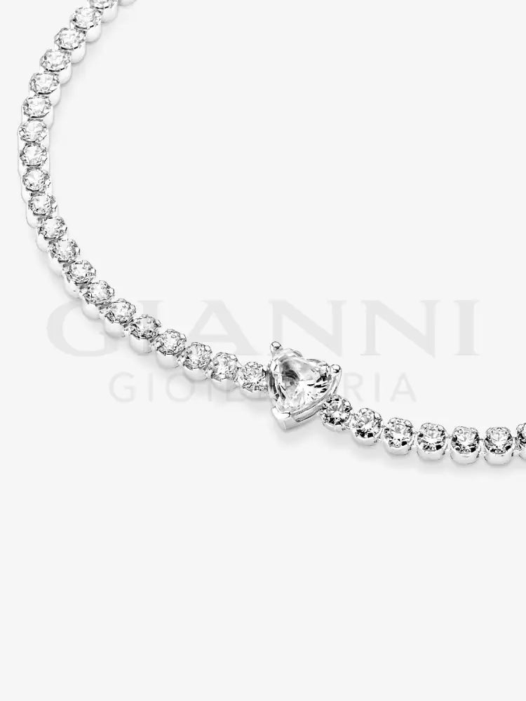 Bracciale Pandora - Tennis con Cuore in rilievo Bracciali
