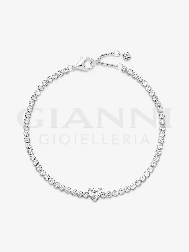 Bracciale Pandora - Tennis con Cuore in rilievo Bracciali