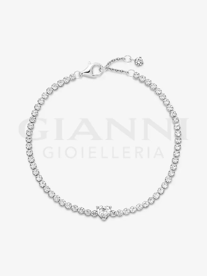 Bracciale Pandora - Tennis con Cuore in rilievo Bracciali