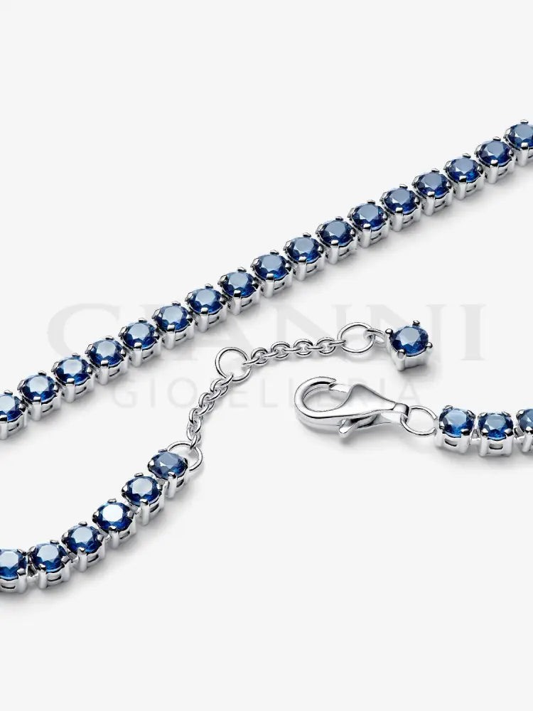 Bracciale Pandora - Tennis con Pietre Blu in Argento Bracciali