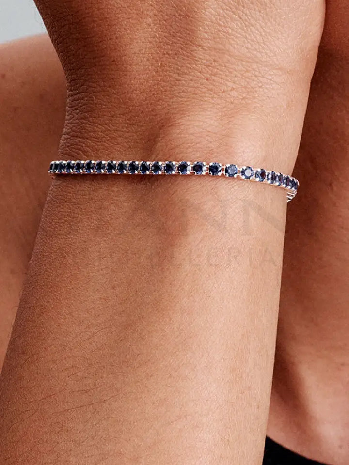Bracciale Pandora - Tennis con Pietre Blu in Argento Bracciali