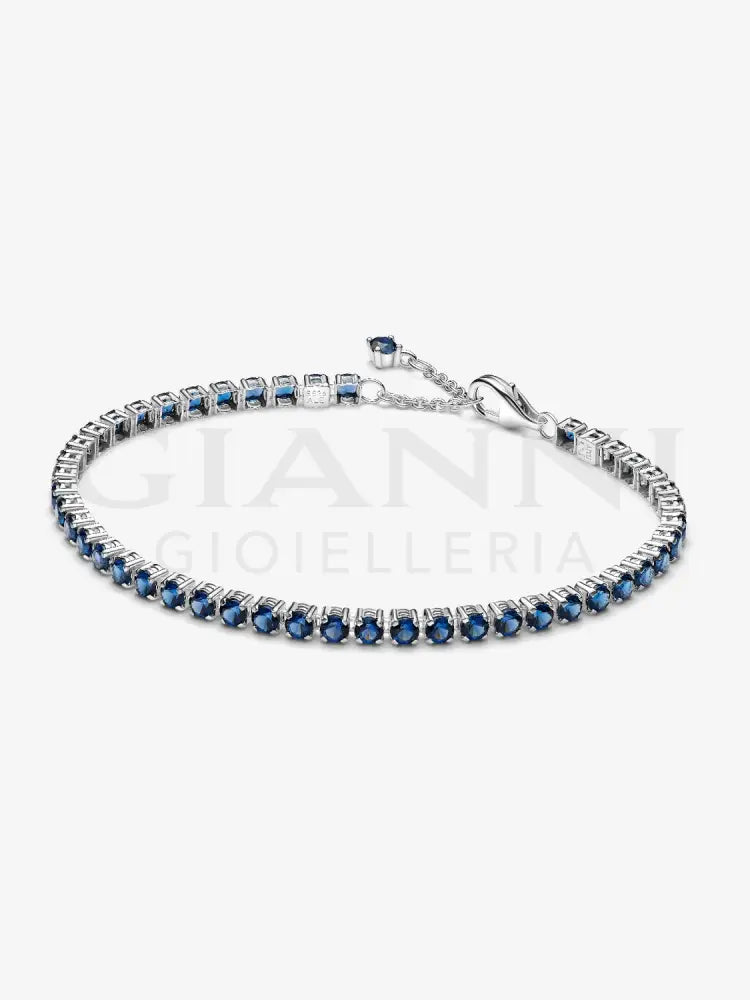 Bracciale Pandora - Tennis con Pietre Blu in Argento Bracciali