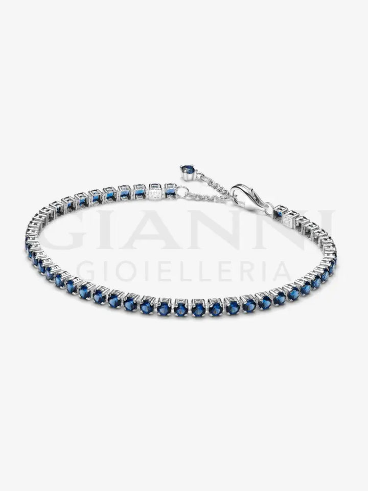 Bracciale Pandora - Tennis con Pietre Blu in Argento Bracciali