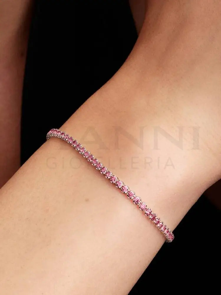 Bracciale Pandora - Tennis con Pietre Rosa Piccole Bracciali
