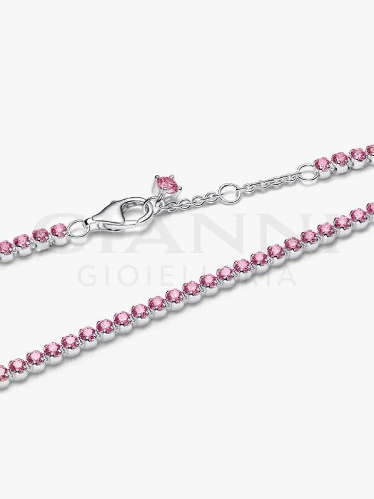 Bracciale Pandora - Tennis con Pietre Rosa Piccole Bracciali