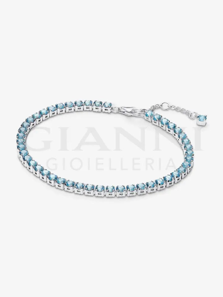 Bracciale Pandora - Tennis Cristalli Azzurri in Argento Bracciali