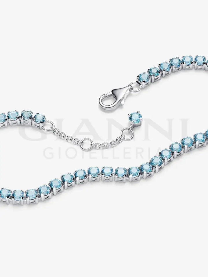 Bracciale Pandora - Tennis Cristalli Azzurri in Argento Bracciali