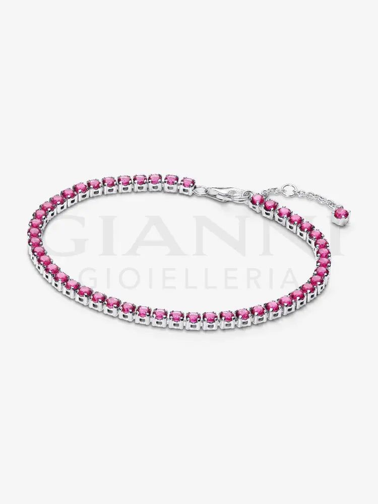 Bracciale Pandora - Tennis Cristalli Rosa Scuro in Argento Bracciali