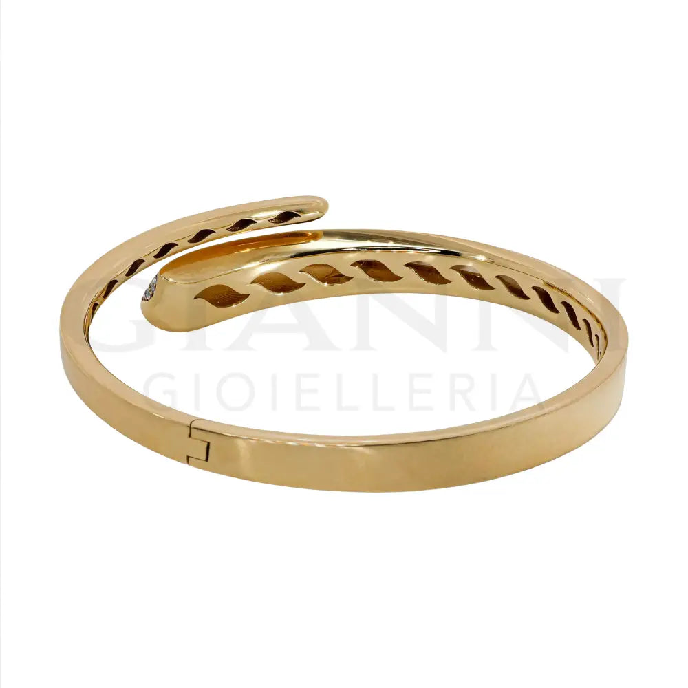 Bracciale Rigido Crivelli - Collezione Like in Oro Rosa con Madreperla e Diamanti - Bracciali
