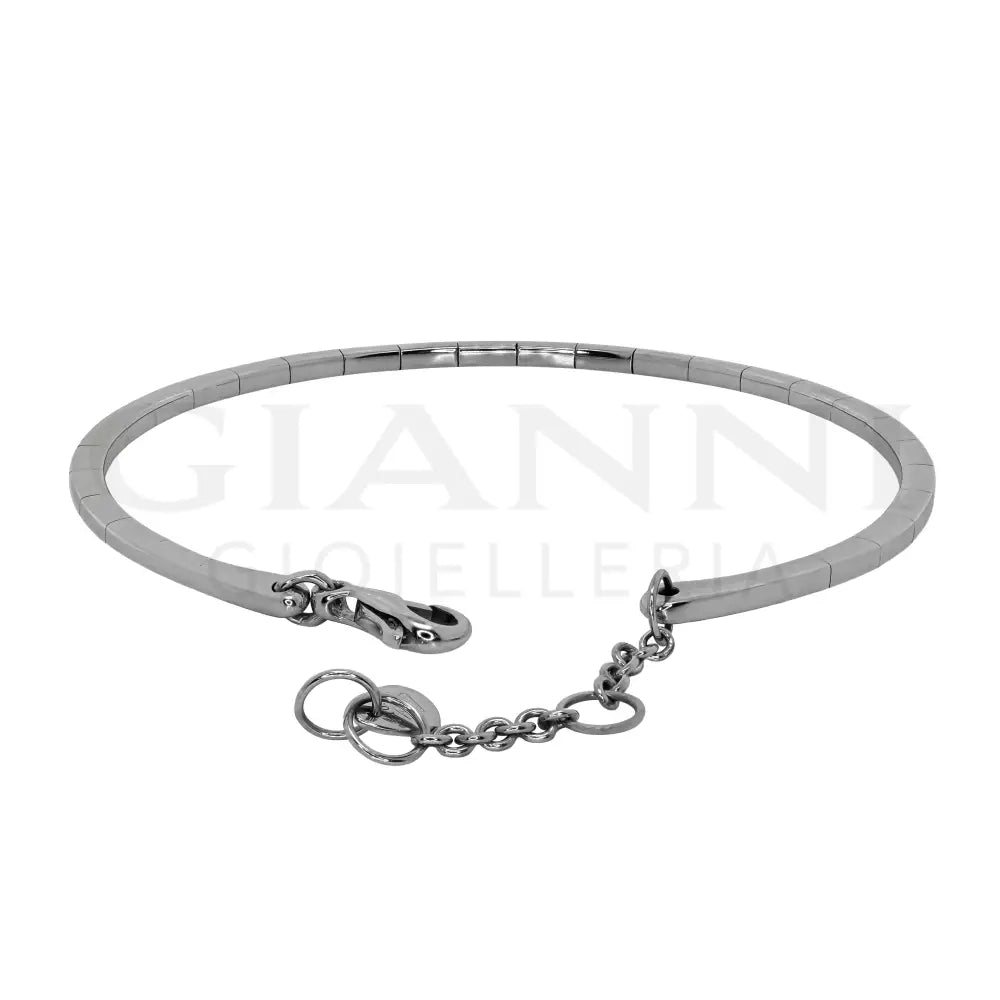 Bracciale Rigido Crivelli - Tennis Flessibile con Diamanti in Oro Bianco - Bracciali