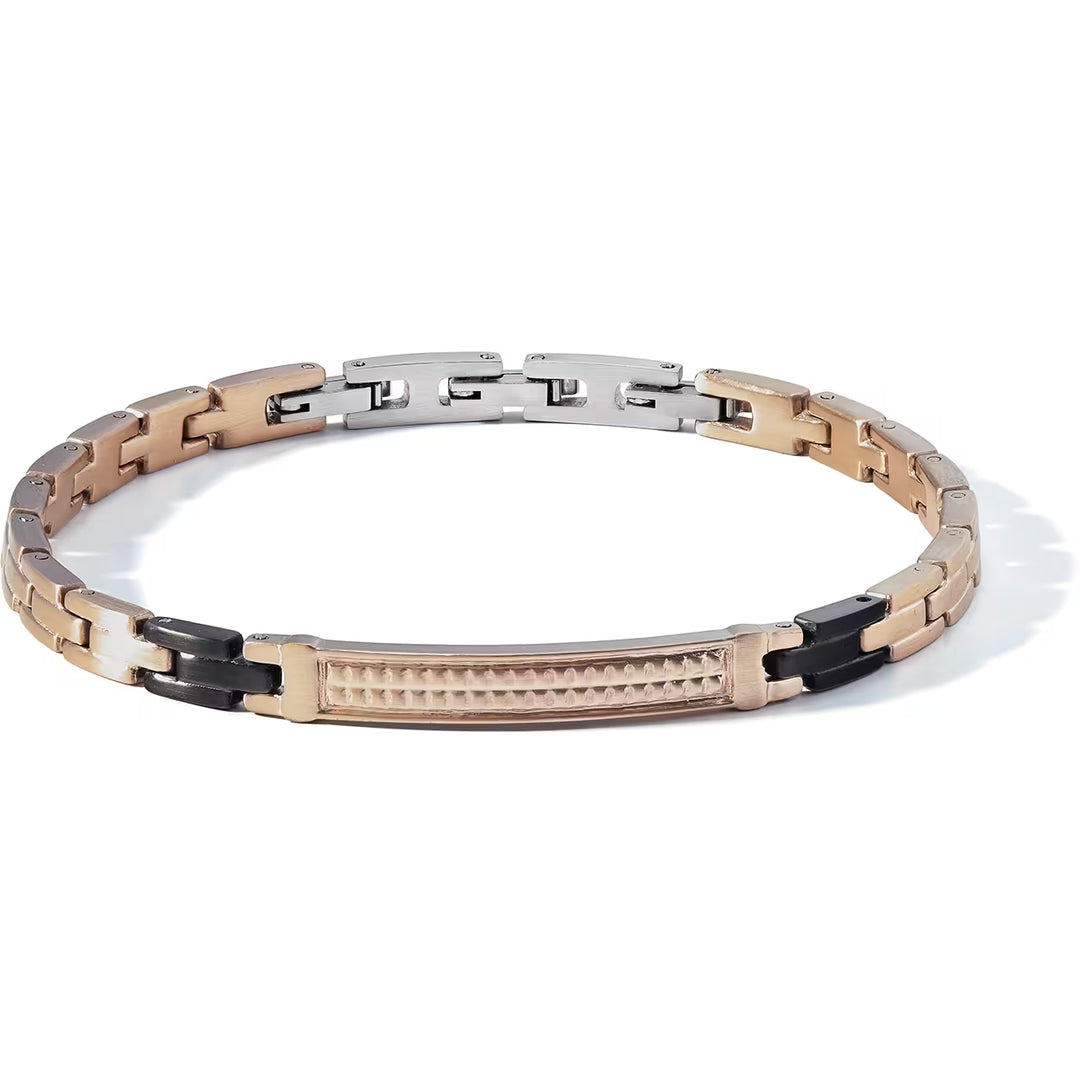 Bracciale Comete - Acciaio Satinato Pvd Nero e Rosé