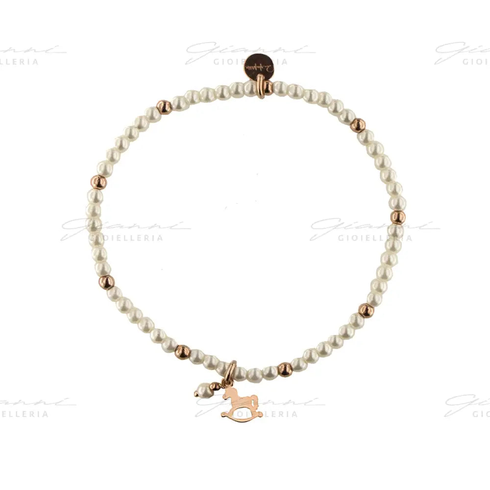 Braccialetto Rue Des Mille - Elastico Con Perle E Palline Cavallo Bracciali