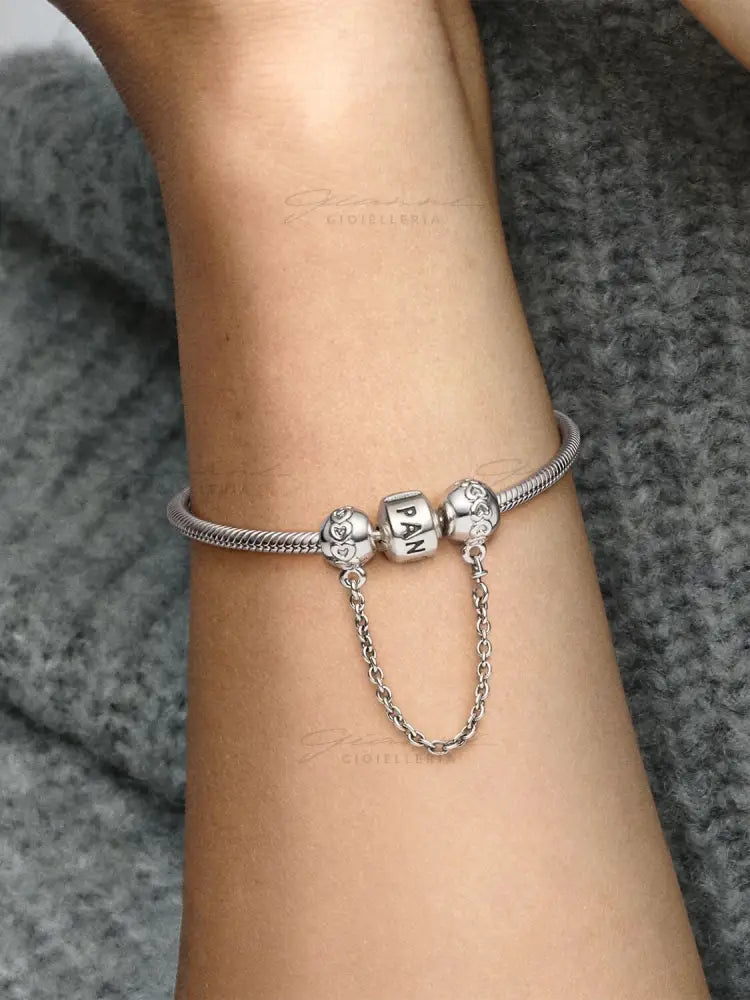 Catena di sicurezza Pandora - Fascia di cuori Charm