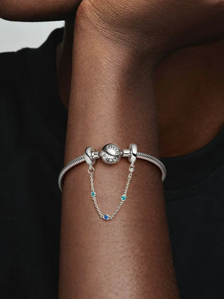Catena di Sicurezza Pandora - Pietre Blu Charm