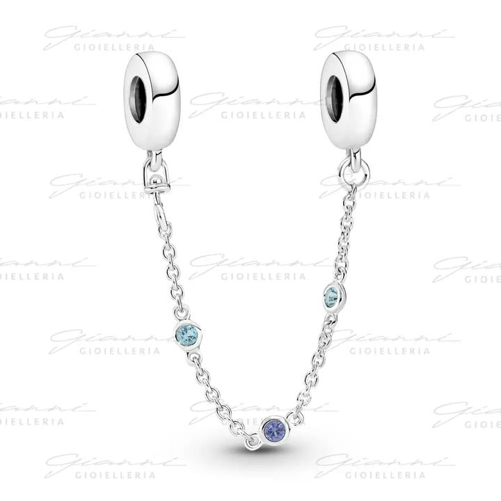 Catena di Sicurezza Pandora - Pietre Blu Charm