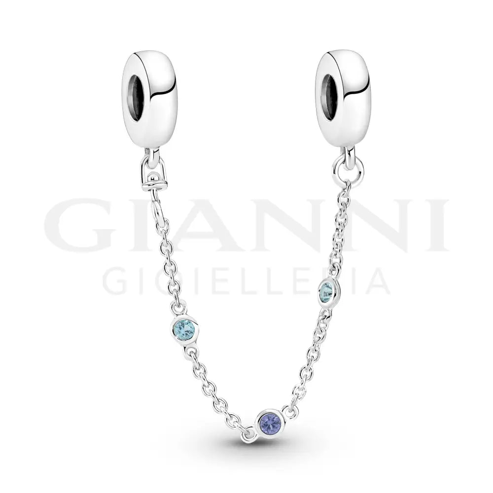 Catena di Sicurezza Pandora - Pietre Blu Charm