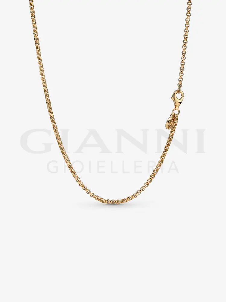 Catenina Pandora - Maglia Rolò con Placcatura in Oro 60 cm Collane