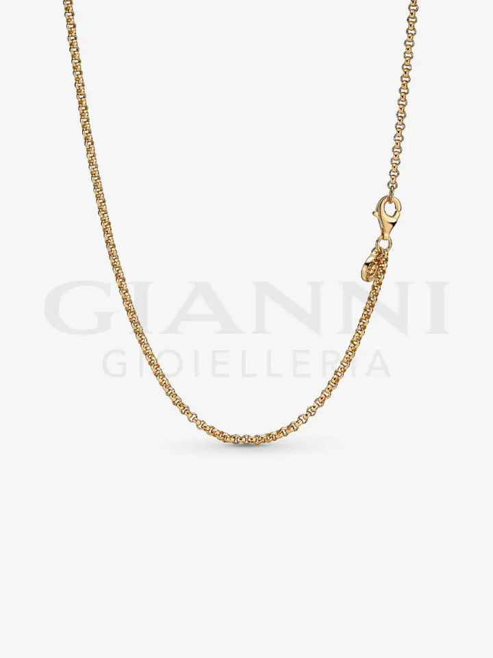 Catenina Pandora - Maglia Rolò con Placcatura in Oro 60 cm Collane