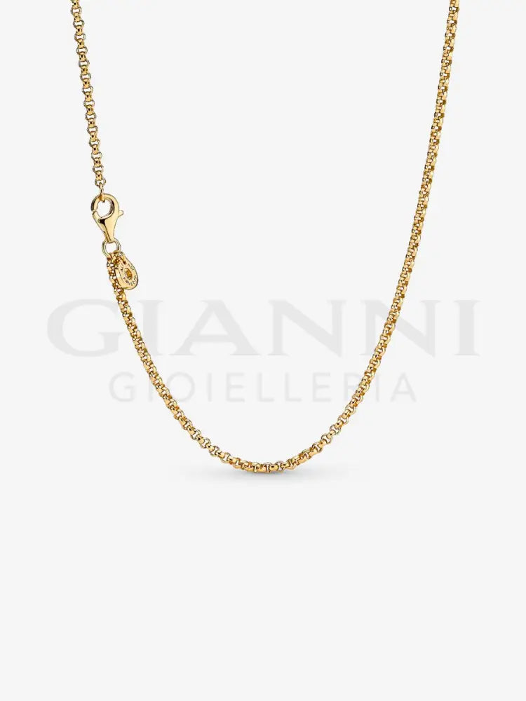 Catenina Pandora - Maglia Rolò con Placcatura in Oro 60 cm Collane