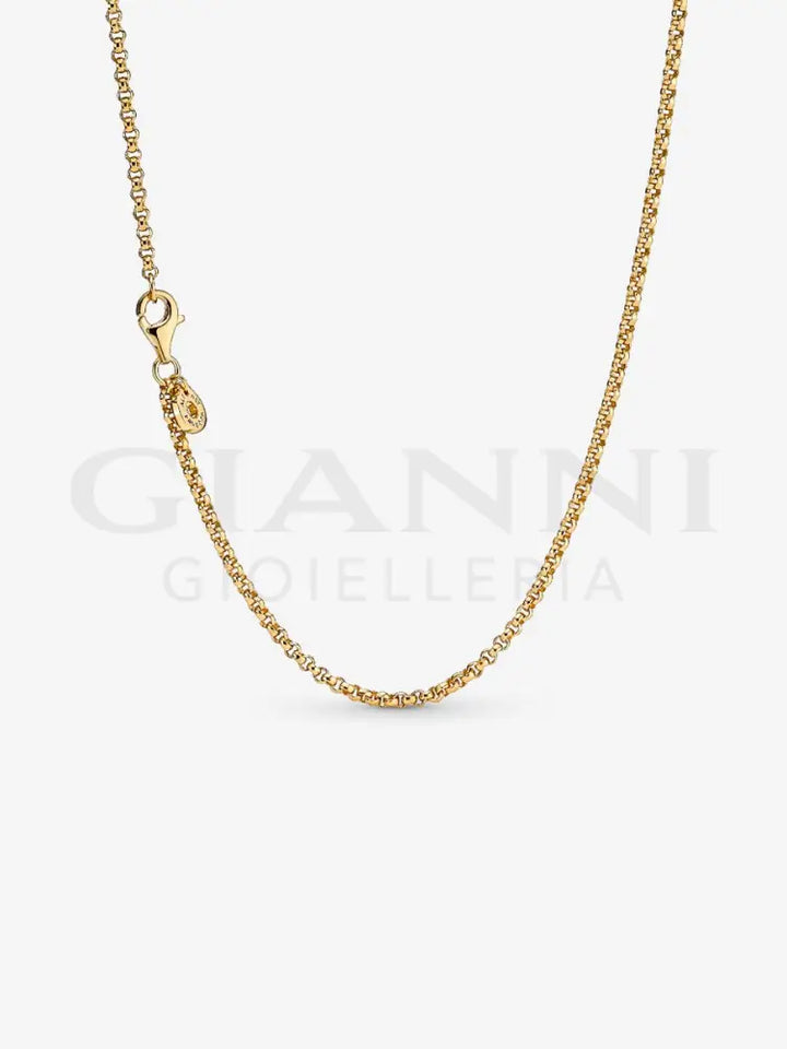 Catenina Pandora - Maglia Rolò con Placcatura in Oro 60 cm Collane