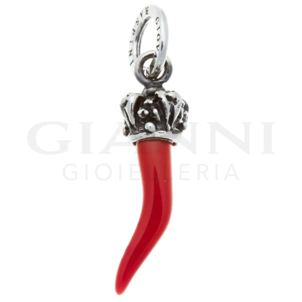 Charm Giovanni Raspini - Corno Rosso Corona Charm