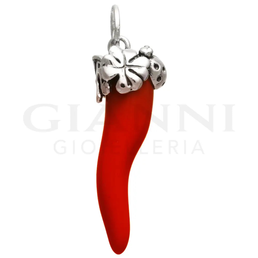 Charm Giovanni Raspini - Corno Rosso Quadrifoglio Charm
