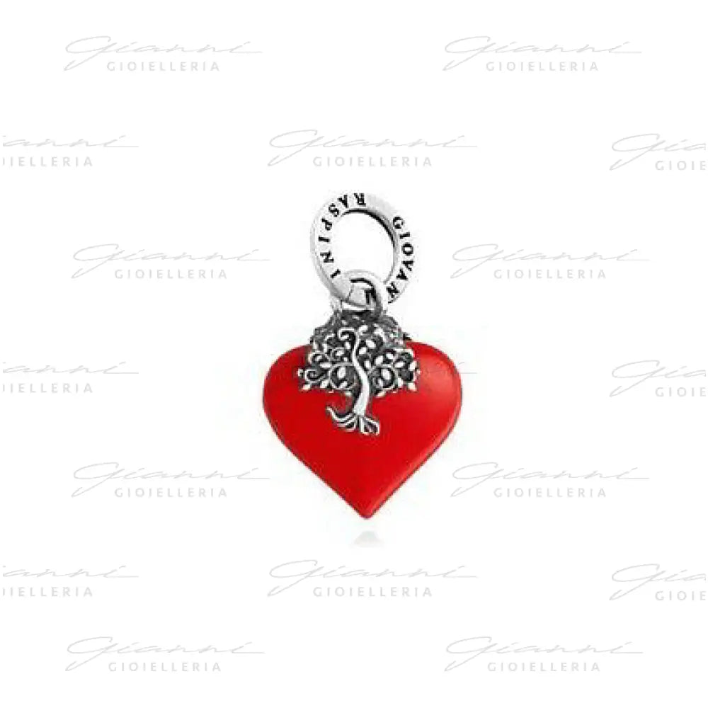 Charm Giovanni Raspini - Cuore Albero Della Vita Rosso Charm