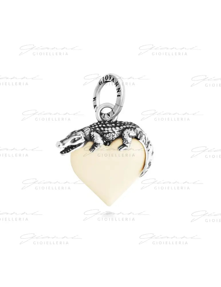 Charm Giovanni Raspini - Cuore Coccodrillo Avorio Charm