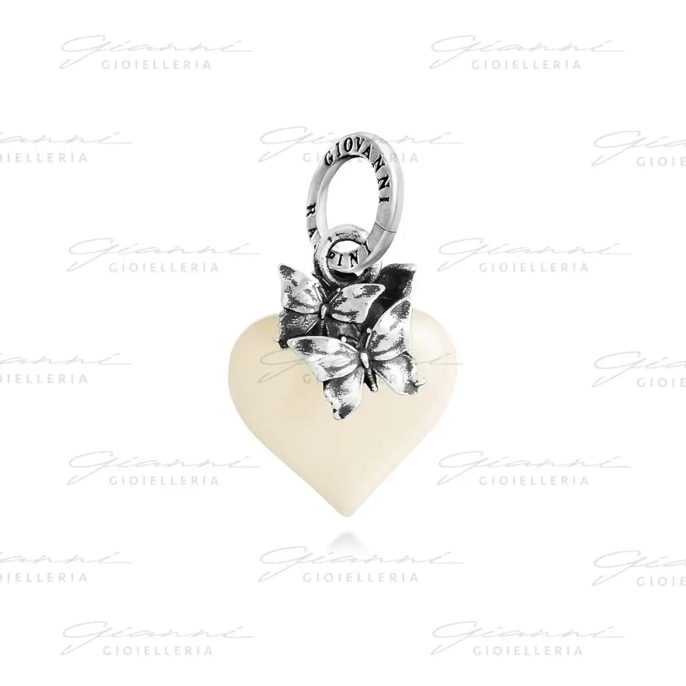 Charm Giovanni Raspini - Cuore Farfalle Avorio Charm