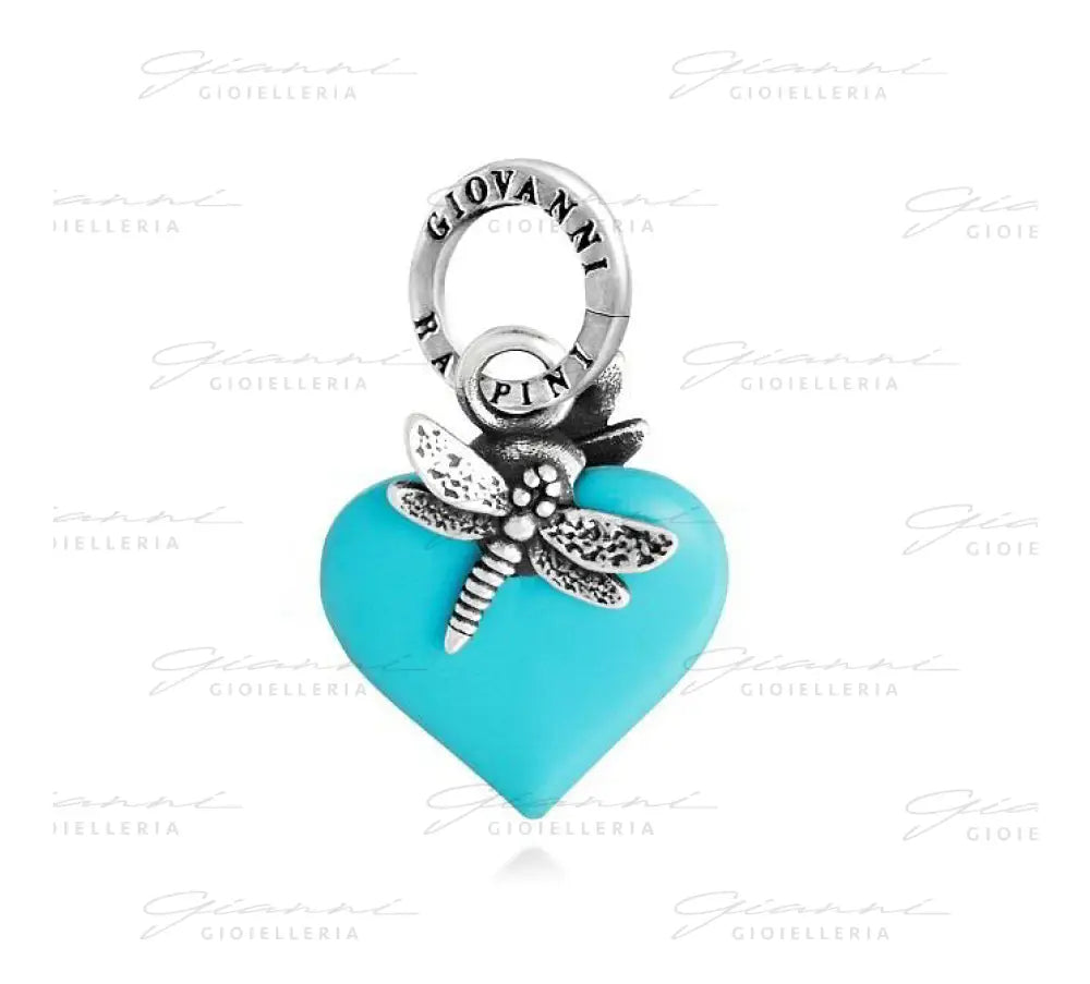 Charm Giovanni Raspini - Cuore Libellula Azzurro Charm