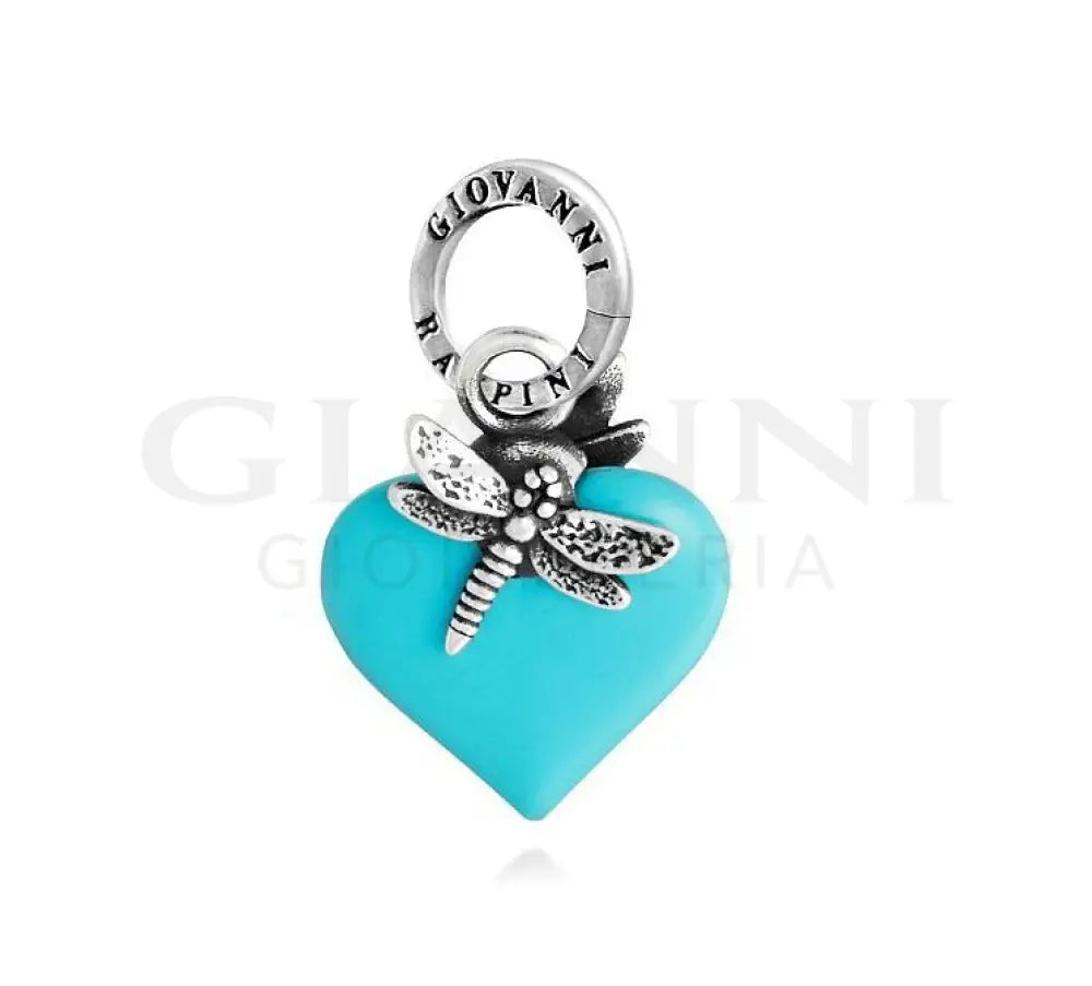 Charm Giovanni Raspini - Cuore Libellula Azzurro Charm