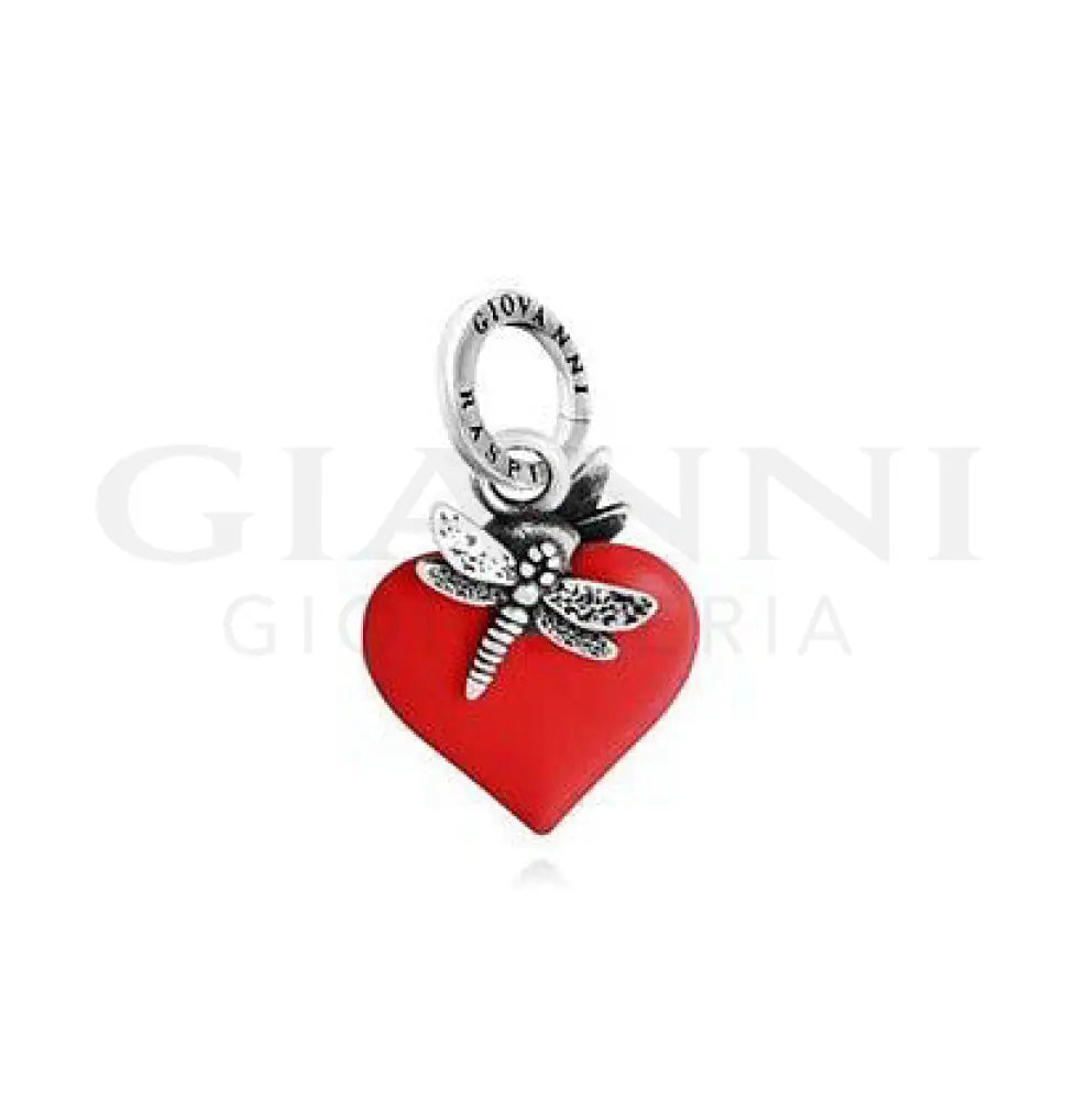 Charm Giovanni Raspini - Cuore Libellula Rosso Charm