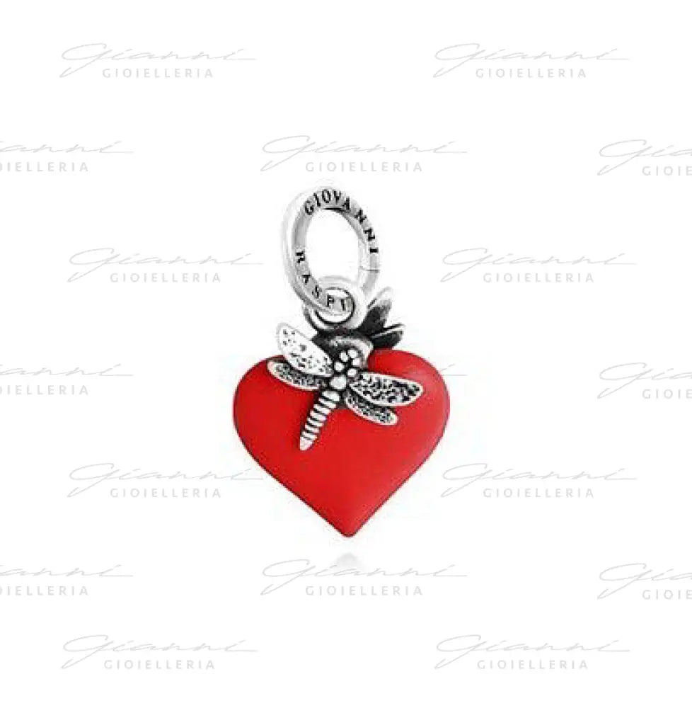 Charm Giovanni Raspini - Cuore Libellula Rosso Charm