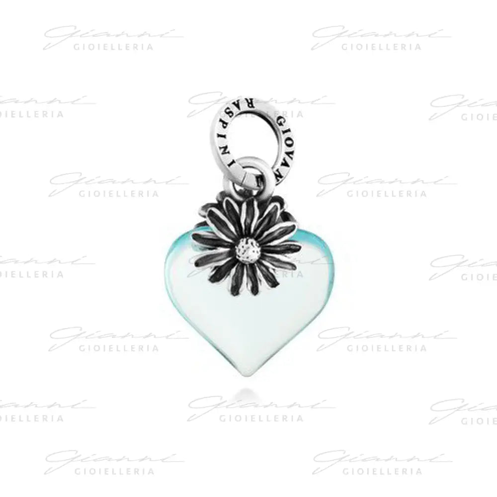 Charm Giovanni Raspini - Cuore Margherita Azzurro Charm