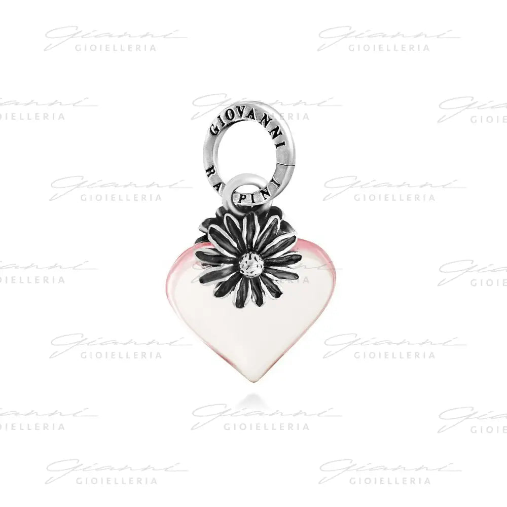 Charm Giovanni Raspini - Cuore Margherita Rosa Charm
