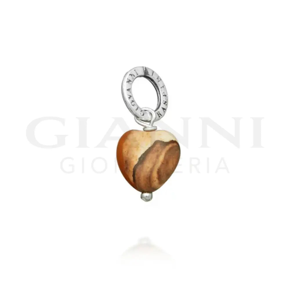 Charm Giovanni Raspini - Cuore Pietra Paesina Charm