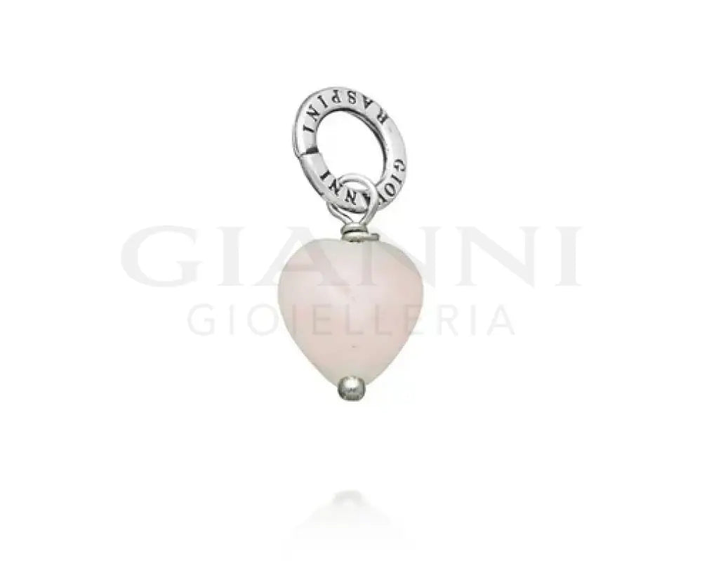 Charm Giovanni Raspini - Cuore Quarzo Rosa Charm
