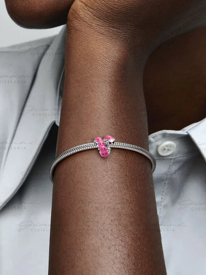 Charm Pandora - Bruco Rosa Charm