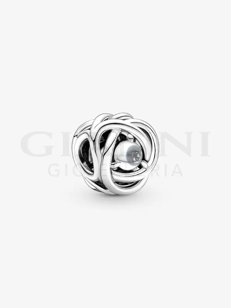 Charm Pandora - Cerchio Eterno Bianco Aprile Charm