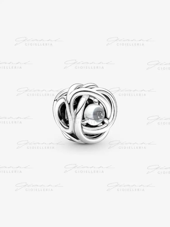 Charm Pandora - Cerchio Eterno Bianco Aprile Charm