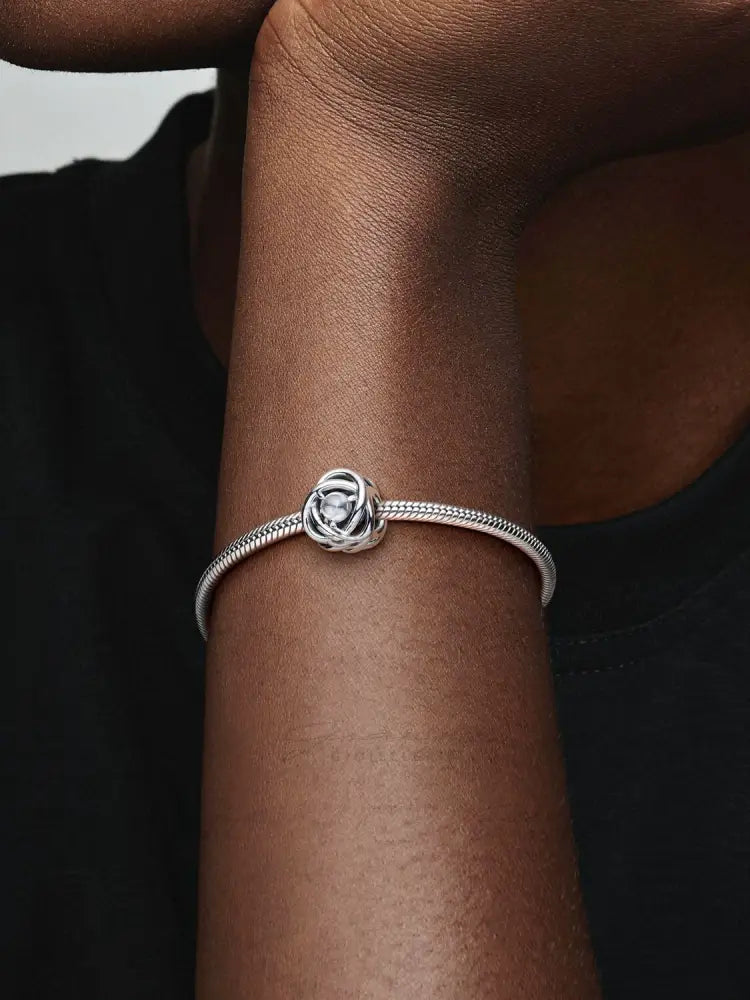 Charm Pandora - Cerchio Eterno Bianco Aprile Charm