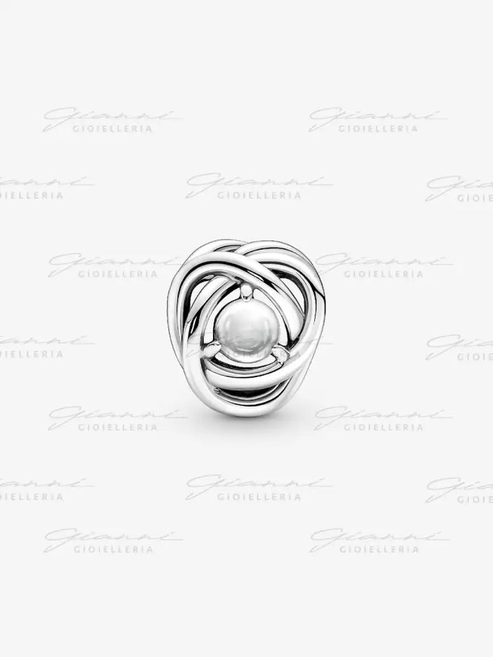 Charm Pandora - Cerchio Eterno Bianco Aprile Charm