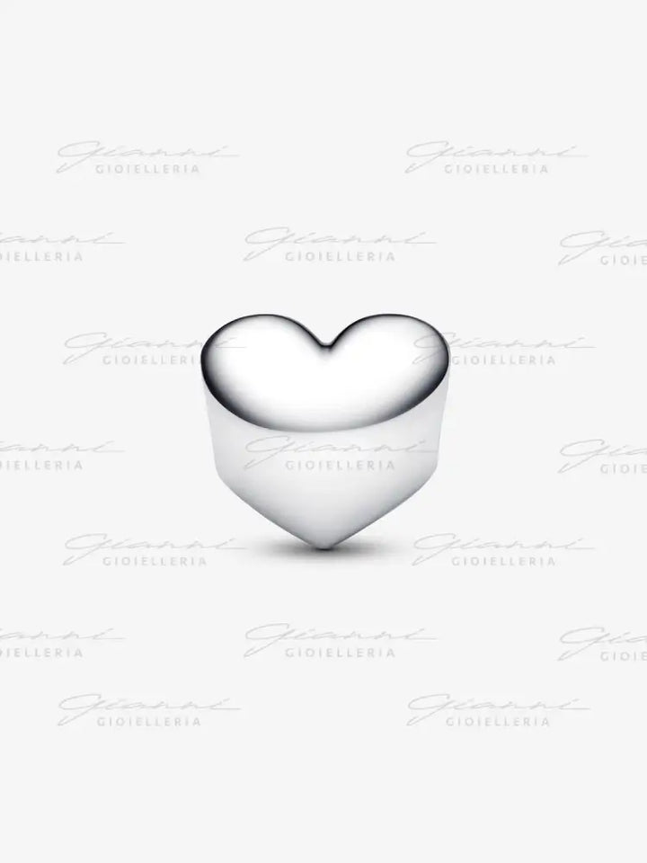 Charm Pandora- Cuore con Pietra Rossa Scuro Gennaio da incidere Charm