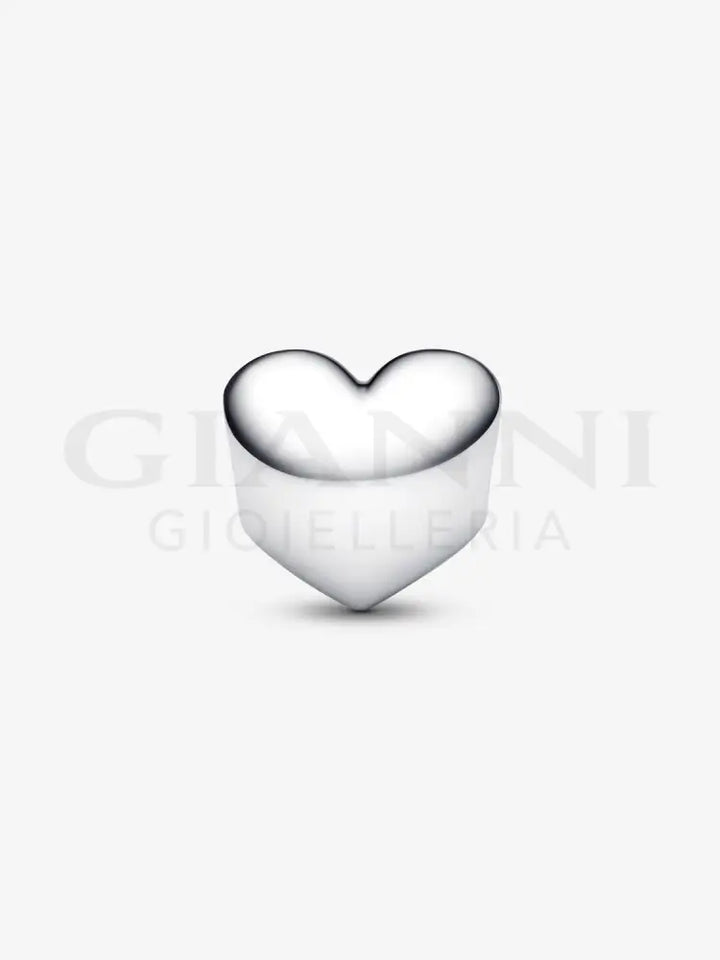 Charm Pandora- Cuore con Pietra Rossa Scuro Gennaio da incidere Charm