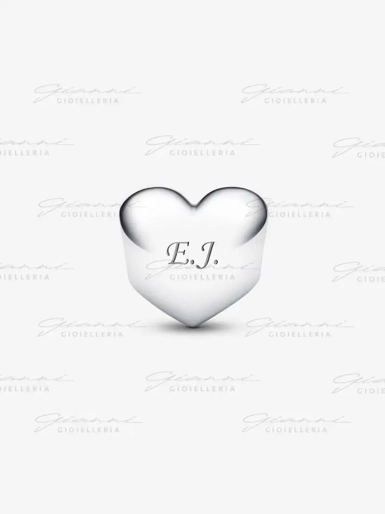 Charm Pandora- Cuore con Pietra Rossa Scuro Gennaio da incidere Charm