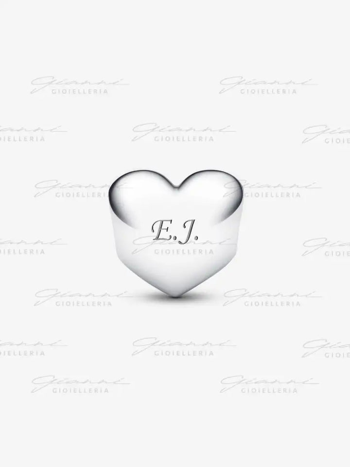 Charm Pandora- Cuore con Pietra Rossa Scuro Gennaio da incidere Charm