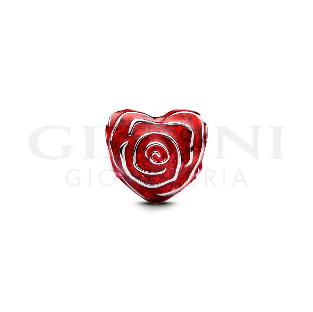 Charm Pandora - Cuore di Rosa Rossa Charm