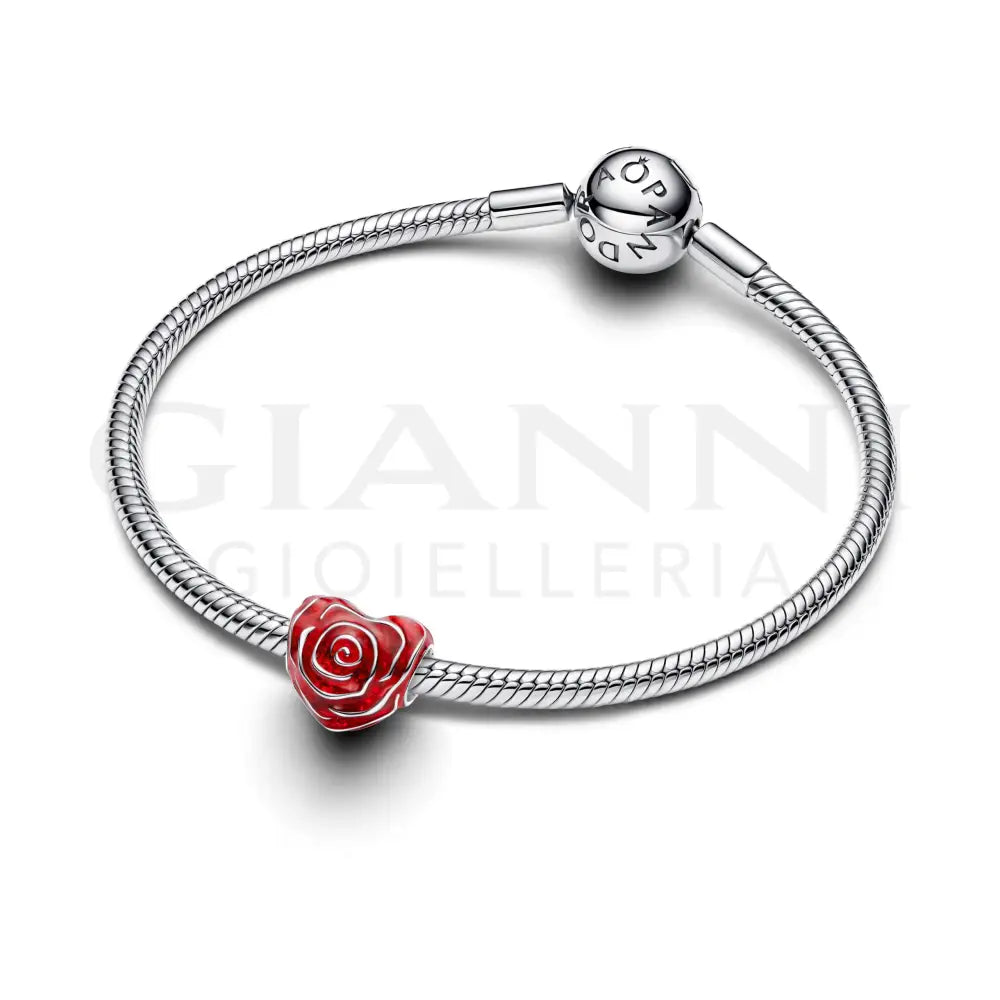Charm Pandora - Cuore di Rosa Rossa Charm