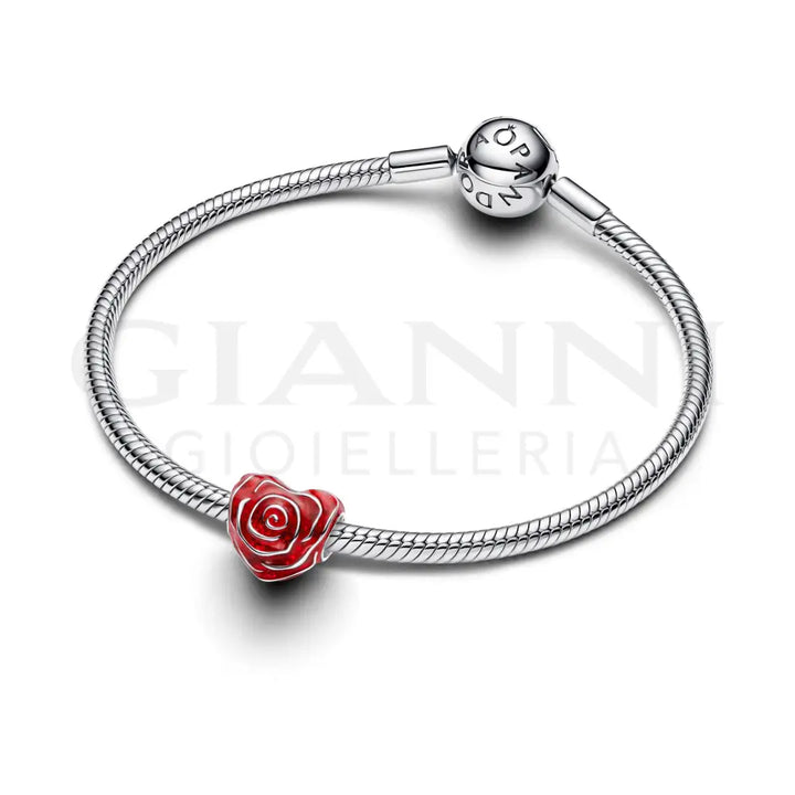 Charm Pandora - Cuore di Rosa Rossa Charm
